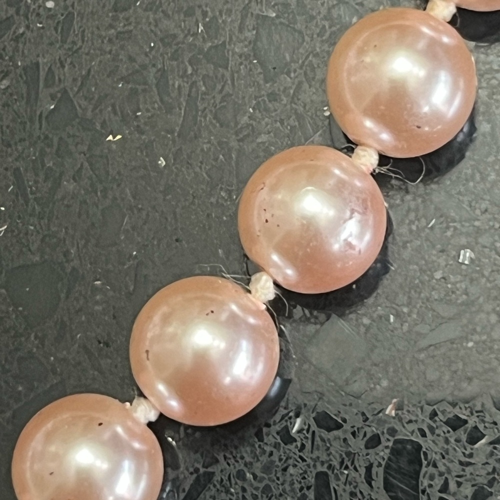 Pink Simulated pearl necklace bracelet set vintage ladies, jewelry statement QVC - Picture 4 of 4